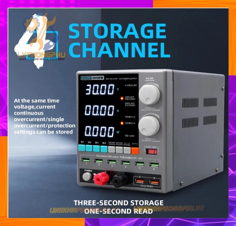 Máy Cấp Nguồn Chính Hãng Sugon 3010PM ( 30V/10A ) CS 310W ( Đồng Hồ 4 Số ) 2026