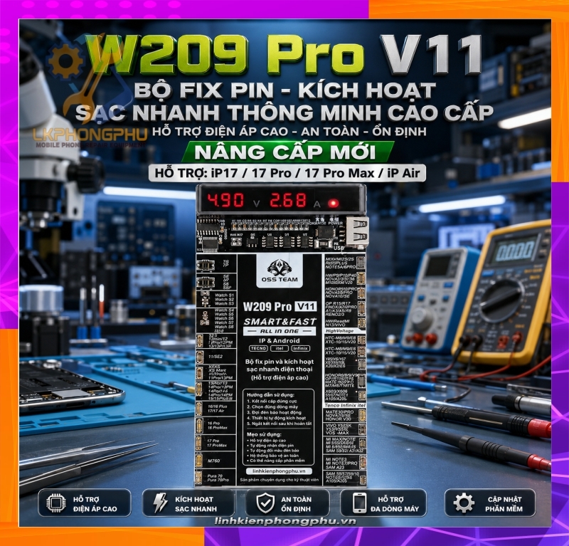Mạch Kích Pin OSS TEAM W209 PRO-V11 Battery Fast Charging and Activated 2 IN 1 Tool