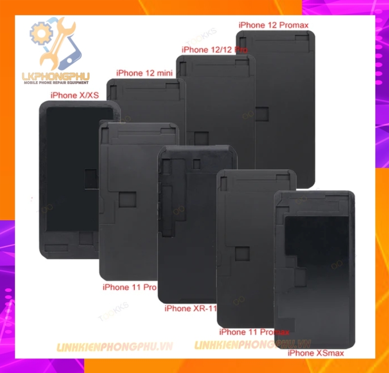 Đế Cao Su đen dày ép kính màn hình IP : X - 12Pro Max