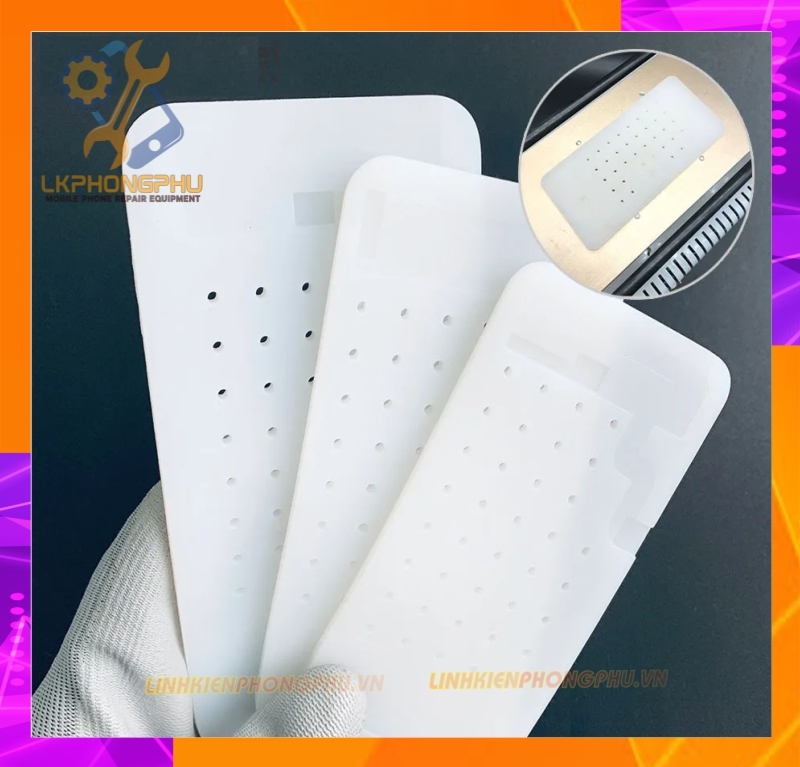 Đế Cao Su trắng dày ép kính màn hình IP : 12mini/12/12Pro/12Pro Max