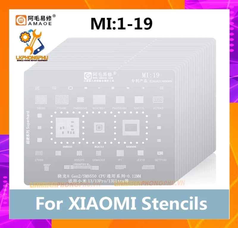 Vỉ làm chân IC Amaoe Xiaomi Từ Mi:1 -> Mi:19 