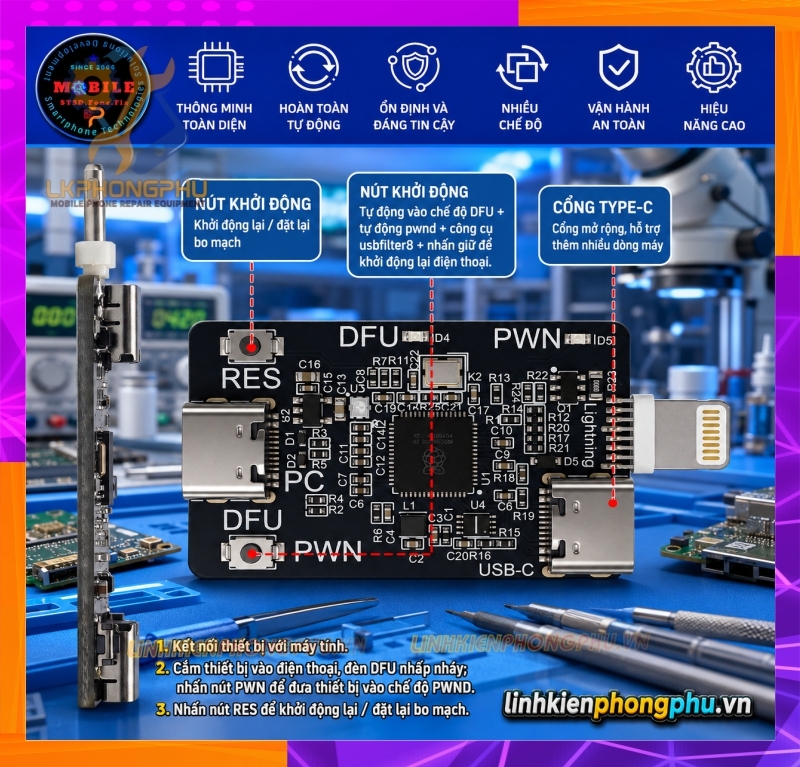 Thiệt Bị Mạch RP2354A Pico Auto DFU + PWN MODE Usbliter8