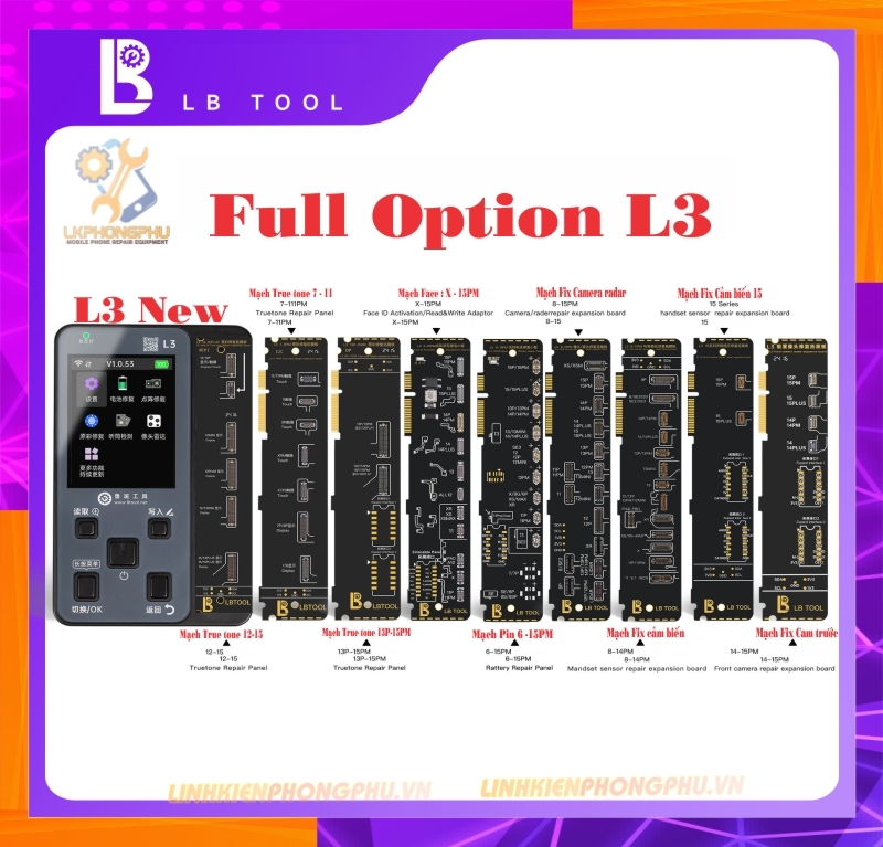 Box Luban L3 New. Làm Face. Làm Pin. Làm Truetone. Làm Camera. Làm Cáp Loa Cảm Biến....
