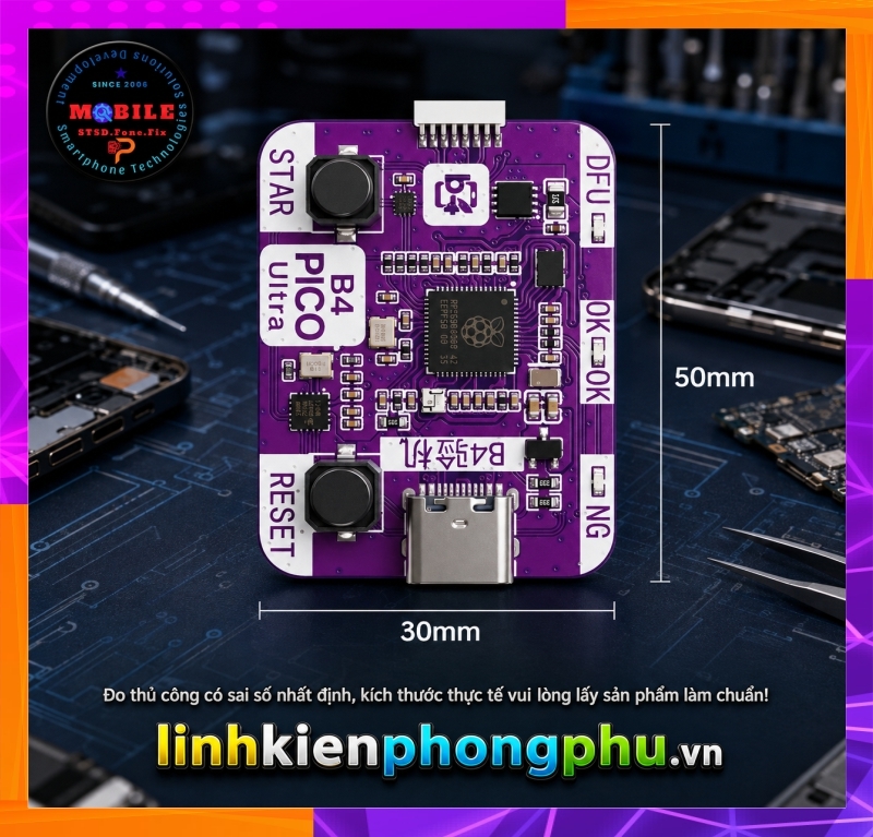 Thiết bị B4 PICO Ultra DFU RP2350A PIC0 Hổ Kỹ Thuật Vào Chế Độ USBliter8 - DFU - DCSD Bypass IP A12-A13 -iPad...