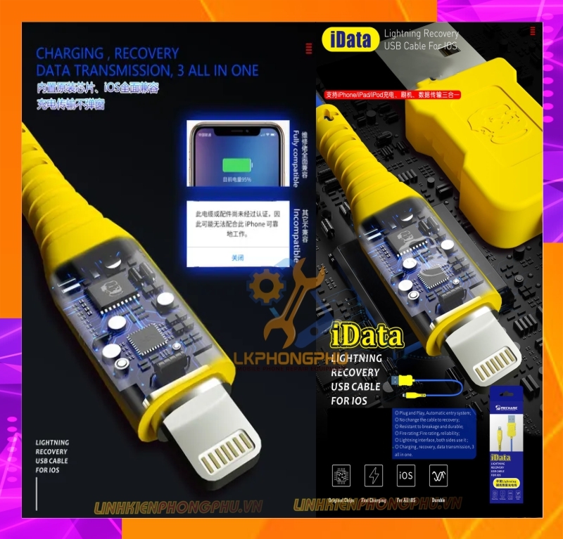 Cáp vào Recovery Lightning iData Mechanic