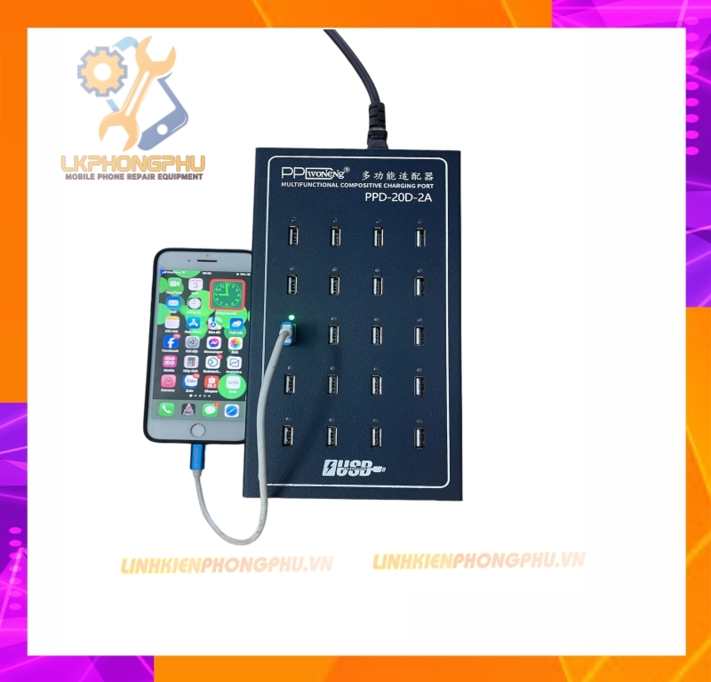 Hub sạc nhanh USB chia cổng PPDWoNeNg 20 Cổng 20D-2A