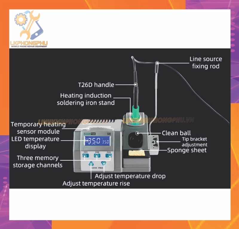 Trạm Hàn Sugon T26D CS120W Nhiệt độ 200-500℃
