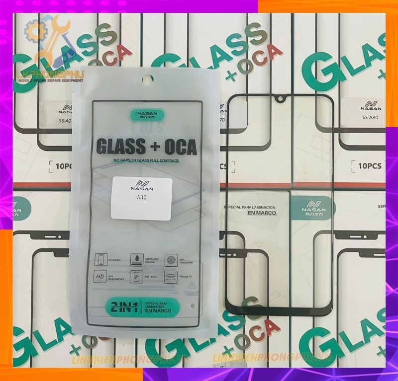 Kính Ép Màn Hình Samsung Liền Keo OCA Hãng Nasan
