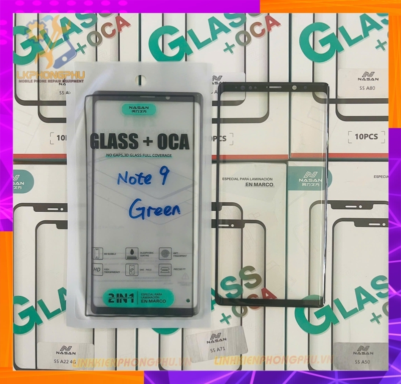 Kính Ép Màn Hình Samsung Liền Keo OCA Hãng Nasan