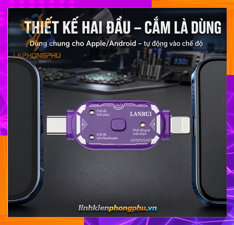 Lanrui V587 Adapter Lightning - Type C vào DFU Recovery  Apple - Android