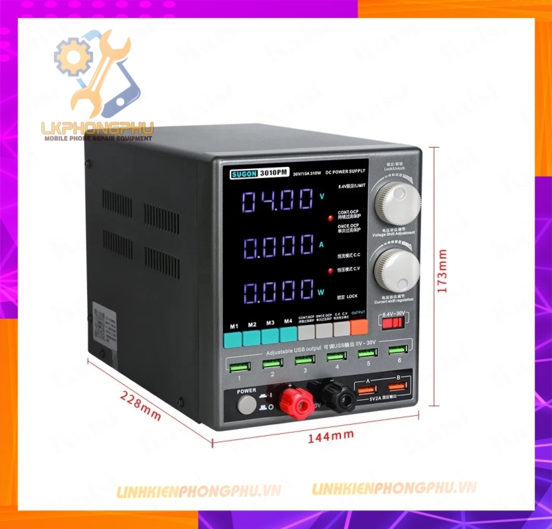 Máy Cấp Nguồn Chính Hãng Sugon 3010PM ( 30V/10A ) CS 310W ( Đồng Hồ 4 Số ) 2026