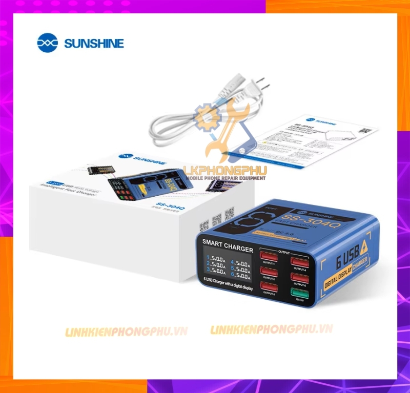 Bộ Sạc USB 6 Cổng Test Dòng Sunshine SS 304Q