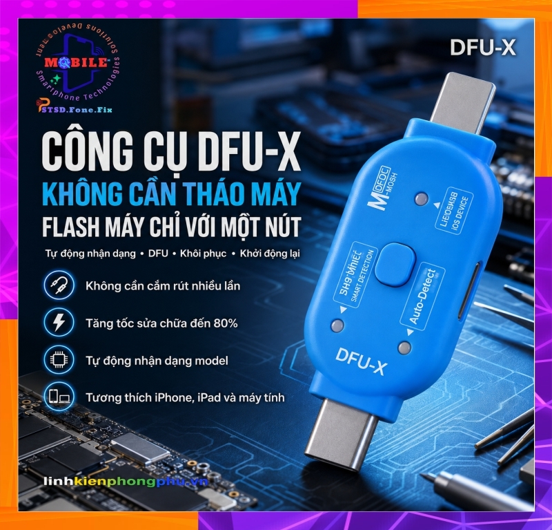 Thiết bị DFU & Recovery MaAnt DFU-X hỗ trợ iPhone – Samsung, chạy phần mềm điện thoại