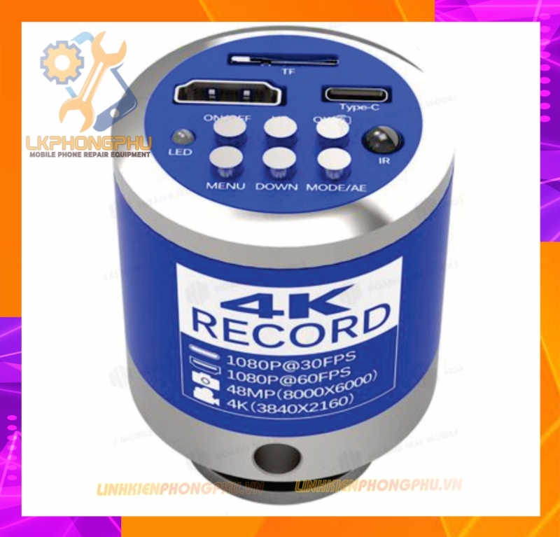 Camera 4K Record gắn kính hiển vi 3 Mắt