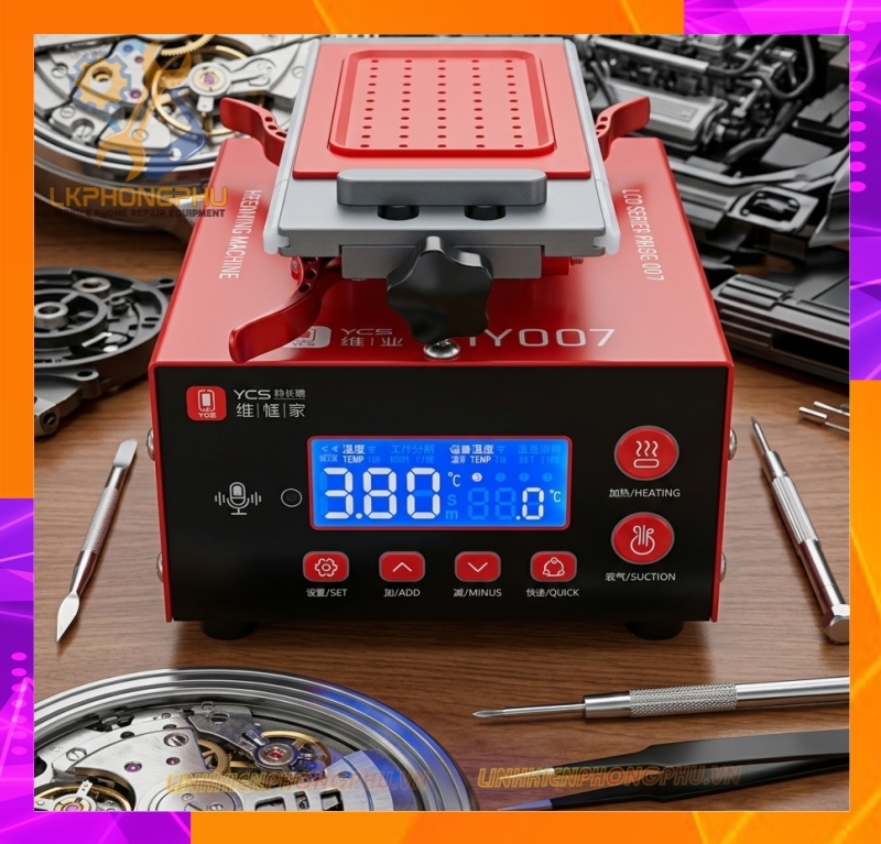 Bàn Nhiệt Cắt Kính Nguyên Khung  YCS Y007 Xoay 360°. Tích Hợp AI Thông Mình . Hút Điện Tử Cực Khỏe