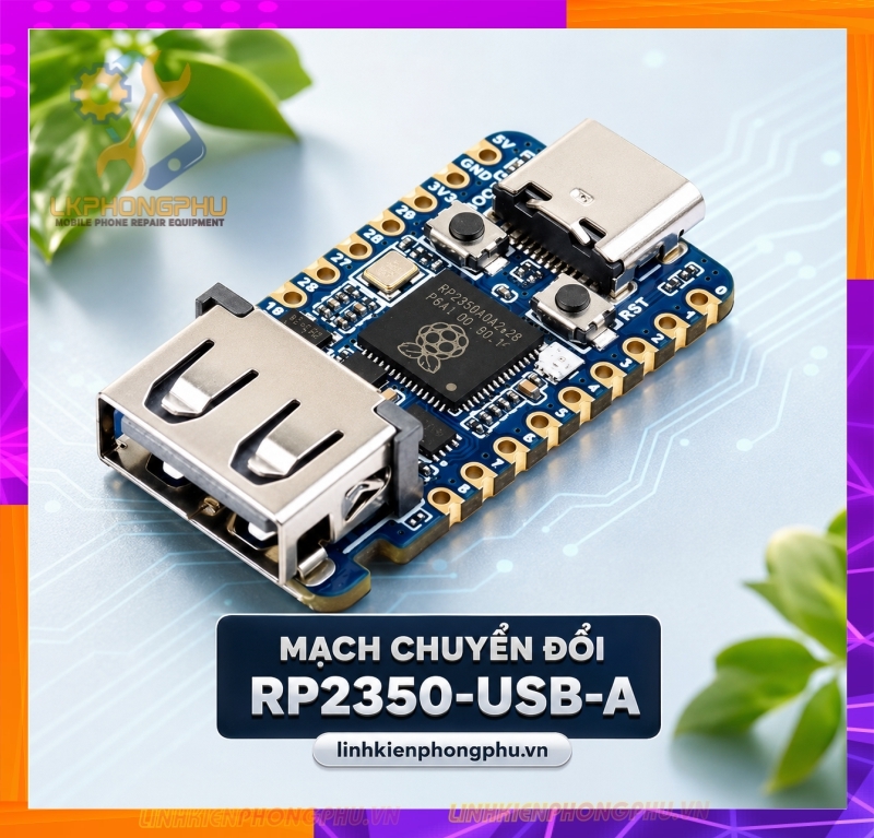 Mạch Bypass A12/A13 WaveShare RP2350-USB-A- Raspberry Pico 2 (Micro và Type C) - RP2350 Zero Mini