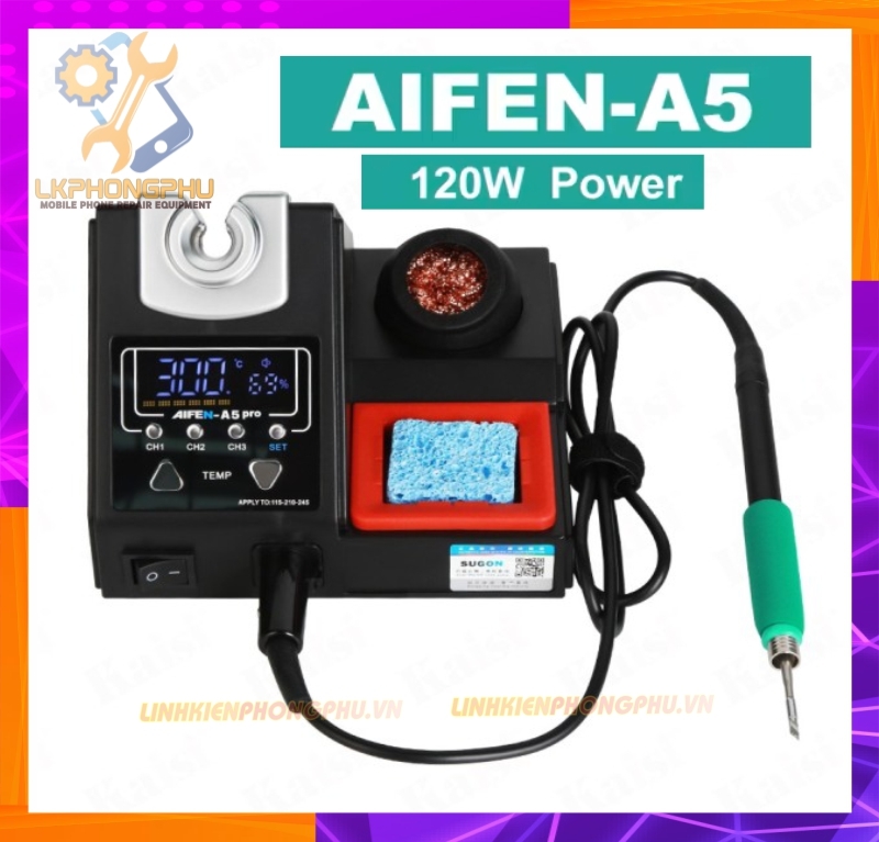 Máy Hàn Aifen A5 tay cầm điều khiển (Mũi hàn C210-K) 120W