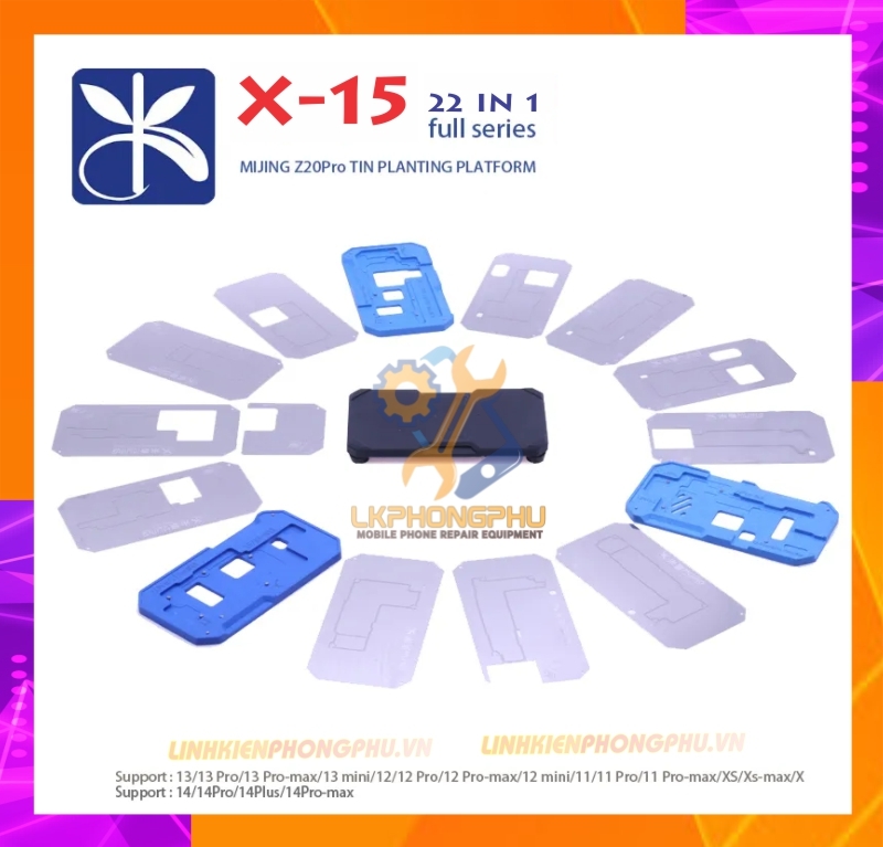 Bộ khuôn kèm vỉ làm chân viền Mijing Z20Pro All iPhone X-16ProMax