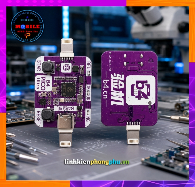 Thiết bị B4 PICO Ultra DFU RP2350A PIC0 Hổ Kỹ Thuật Vào Chế Độ USBliter8 - DFU - DCSD Bypass IP A12-A13 -iPad...