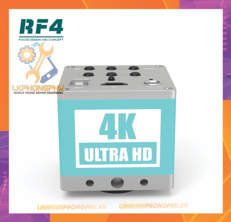 Camera 4K Ultra HD RF4 gắn kính hiển vi 3 mắt
