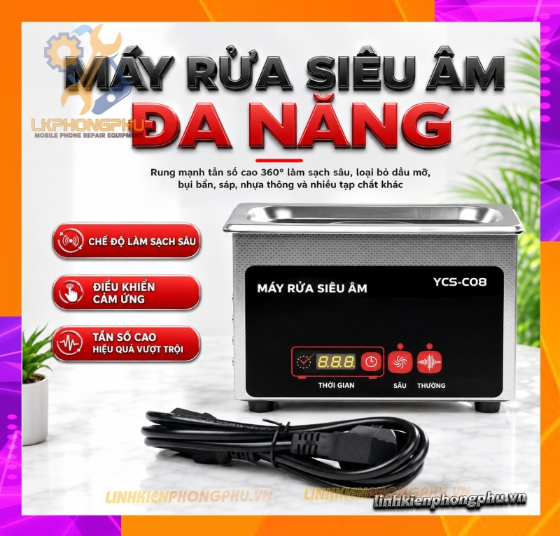 Máy Rung Siêu Âm Mini YCS C08 ( Vệ sinh main board mạch )