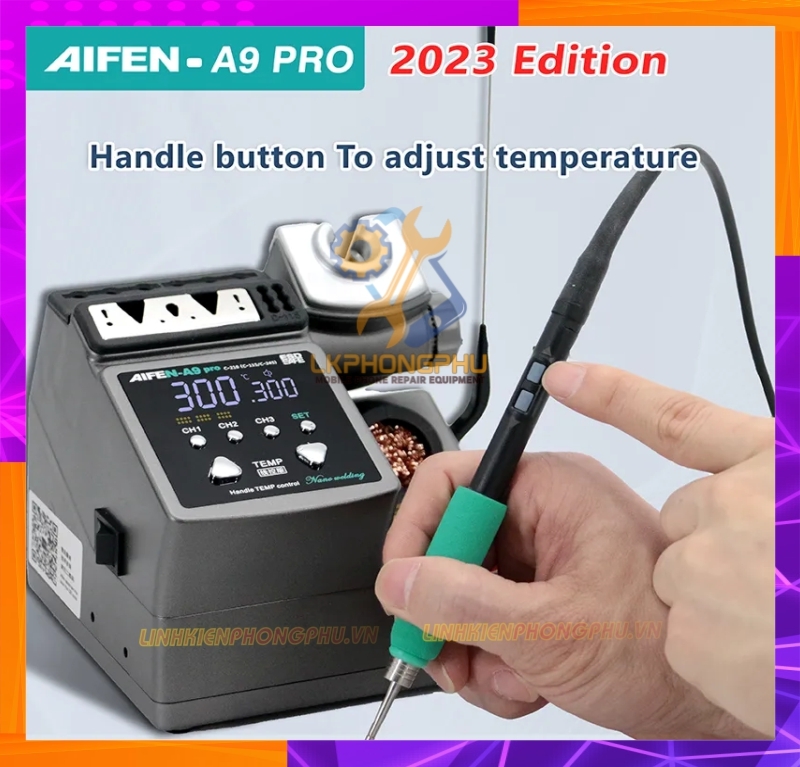 Máy Hàn AiFen A9Pro 2023 Edition CS 120W Kèm 3 mũi C210 ( Cong / Cắt / Thẳng )
