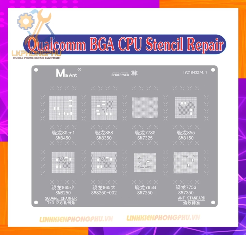Bộ 2 Vỉ Chuyên làm Android Đột Tử Qualcomm BGA CPU Stencil Hơn 10 Model 