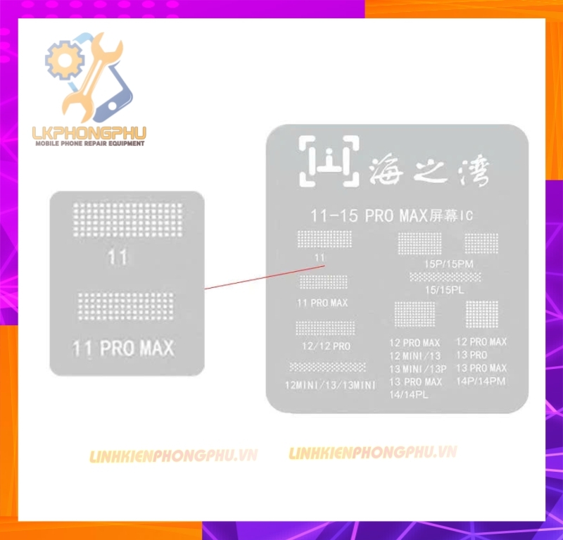 Vỉ làm IC Màn iPhone 11-15Pro Max