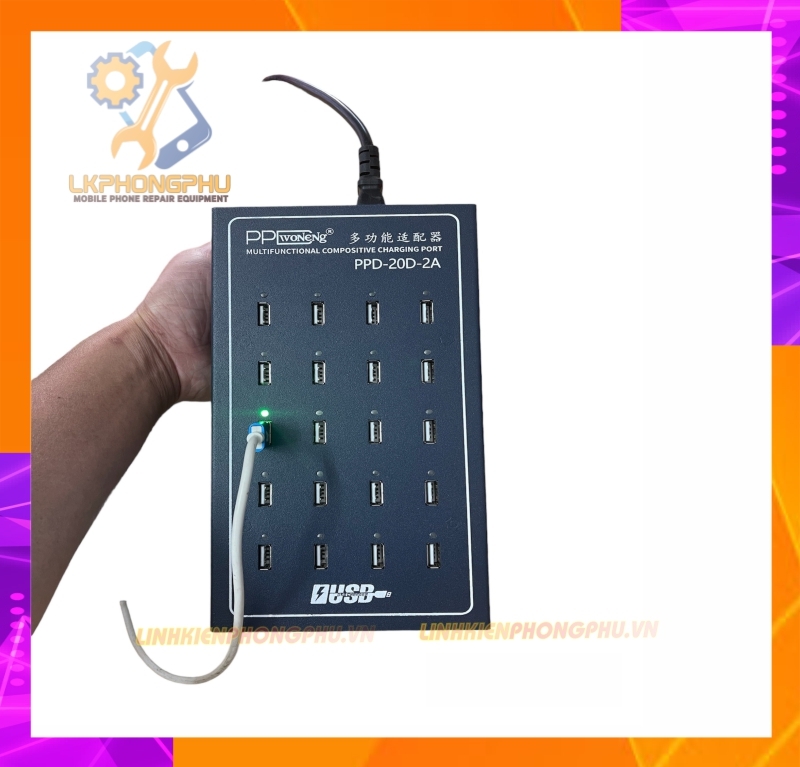 Hub sạc nhanh USB chia cổng PPDWoNeNg 20 Cổng 20D-2A