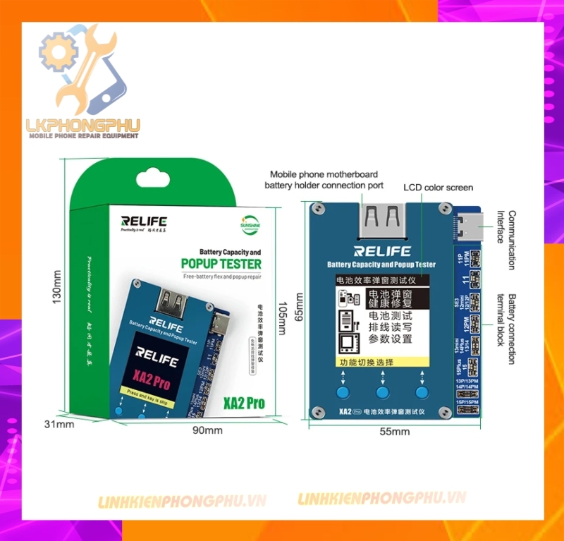Box sửa % Pin RL XA2 pro Từ 11 - 15Pro Max ( Không cần dùng Cáp Fix )