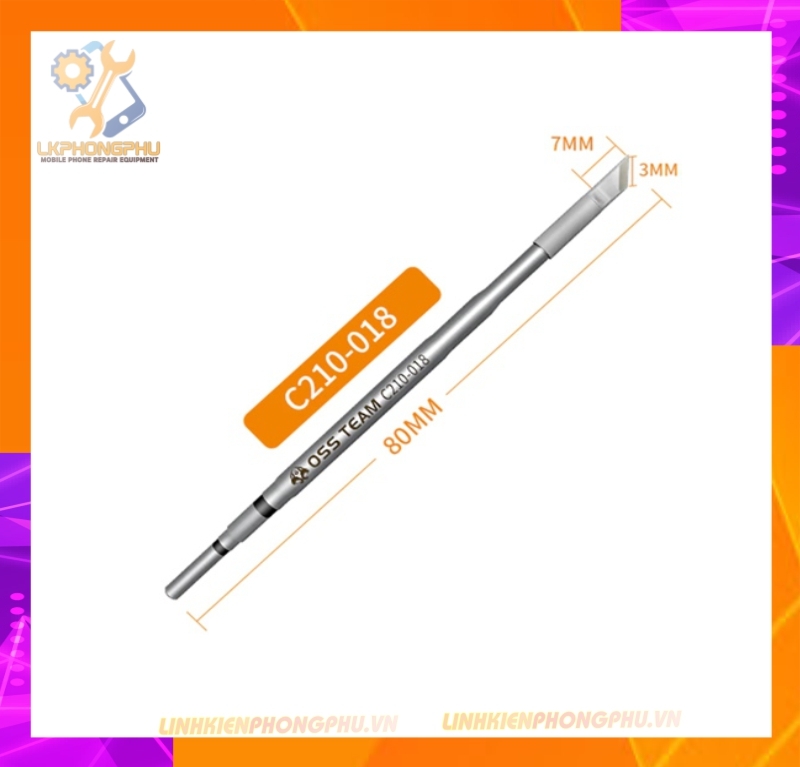 Mũi Hàn C210 OSSTEam Dùng Cho Tay Hàn JBC ( Cong - Dao - Nhọn )