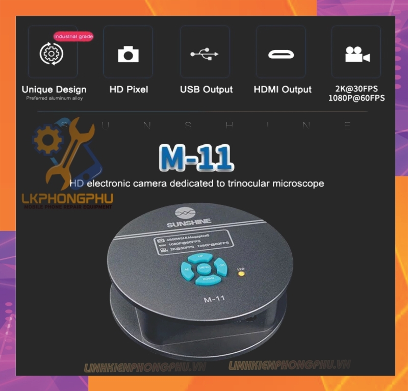Camera Sunshine M-11 gắn kính hiển vi 3 mắt