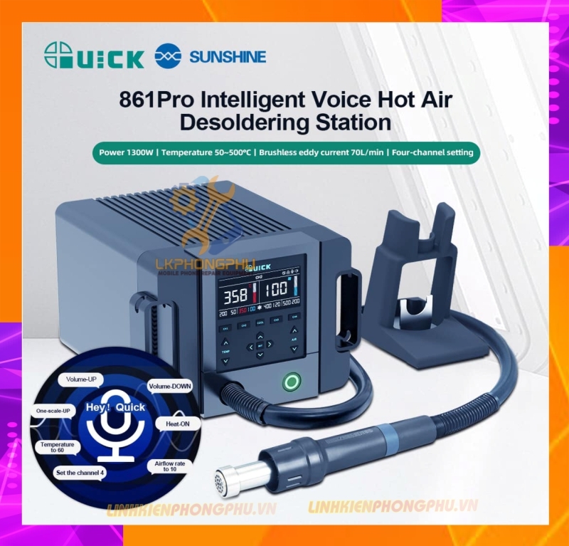 Máy khò Quick 861 Pro AI 1300W điều khiển bằng giọng nói ( New 2024 )