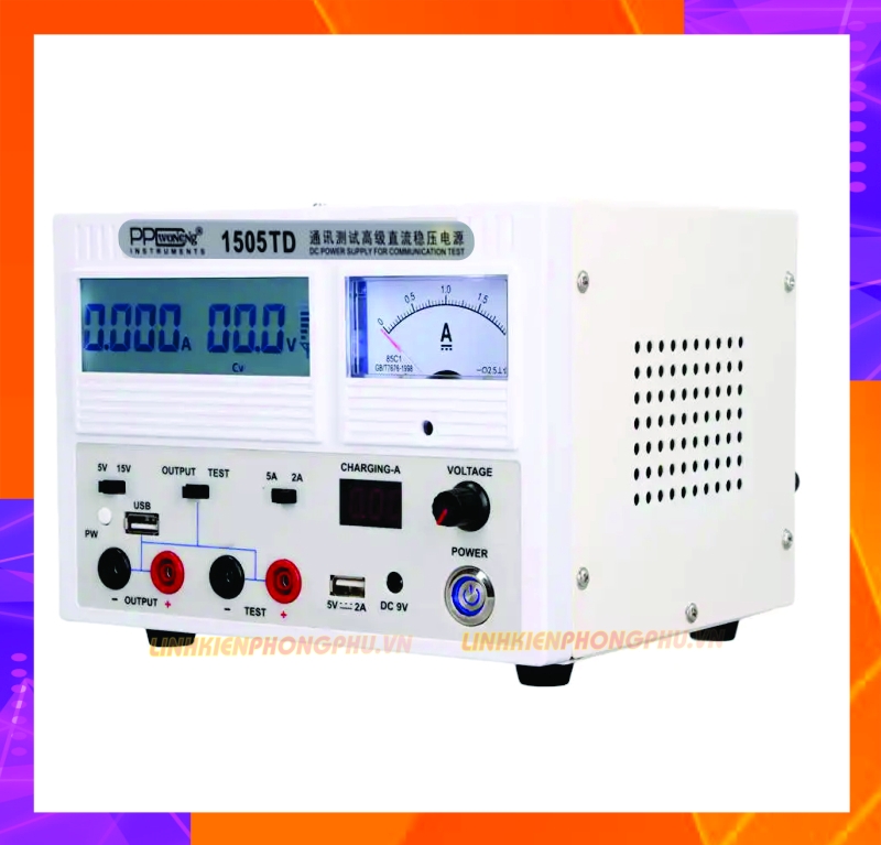 Máy cấp nguồn PPDWoNeNg 1505TD 15V-5A ( Kim và Số )