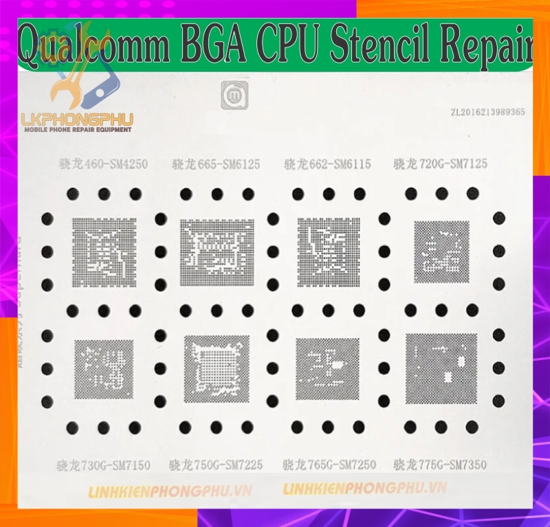 Bộ 2 Vỉ Chuyên làm Android Đột Tử Qualcomm BGA CPU Stencil Hơn 10 Model 