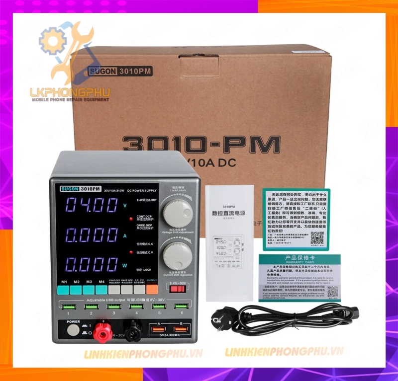Máy Cấp Nguồn Chính Hãng Sugon 3010PM ( 30V/10A ) CS 310W ( Đồng Hồ 4 Số ) 2026