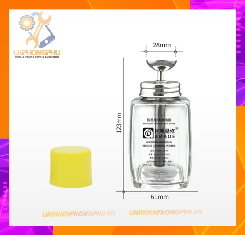 Bình đựng xăng thủy tinh Amaoe M-74