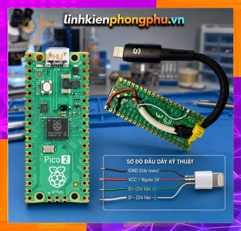 Mạch Bypass A12/A13 WaveShare RP2350-USB-A- Raspberry Pico 2 (Micro và Type C) - RP2350 Zero Mini