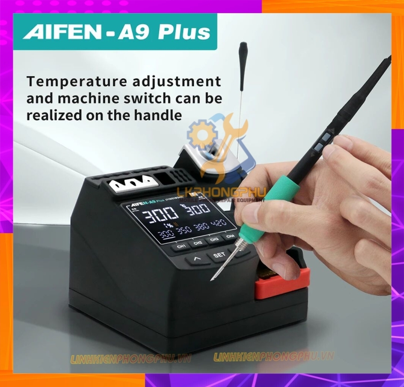 Máy Hàn AiFen A9 Plus New 2024 CS 160W Kèm 3 mũi C210 ( Cong / Cắt / Thẳng ) 