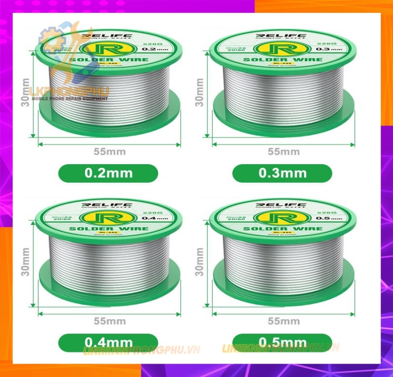 Chi cuộn Relife RL-440 - 0.2 / 0.3 / 0.4 / 0.5 / 0.6mm x 55m