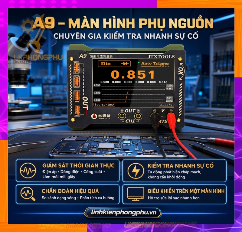 Đồng Hồ KTS JTXTOOLS A9 là đồng hồ đo dạng sóng đa năng (Waveform Multi-function Meter) 