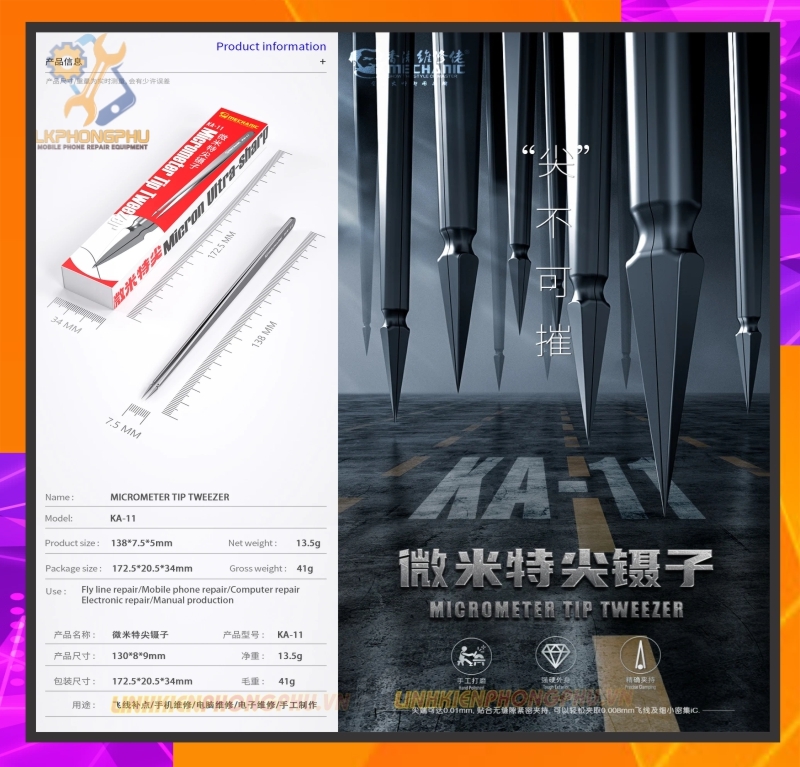 Nhíp 3D Siêu Xịn Mechanic KA-11 ( Loại Thẳng )