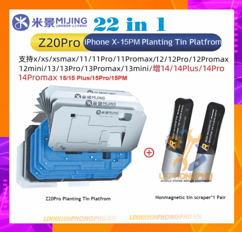 Bộ khuôn kèm vỉ làm chân viền Mijing Z20Pro All iPhone X-16ProMax