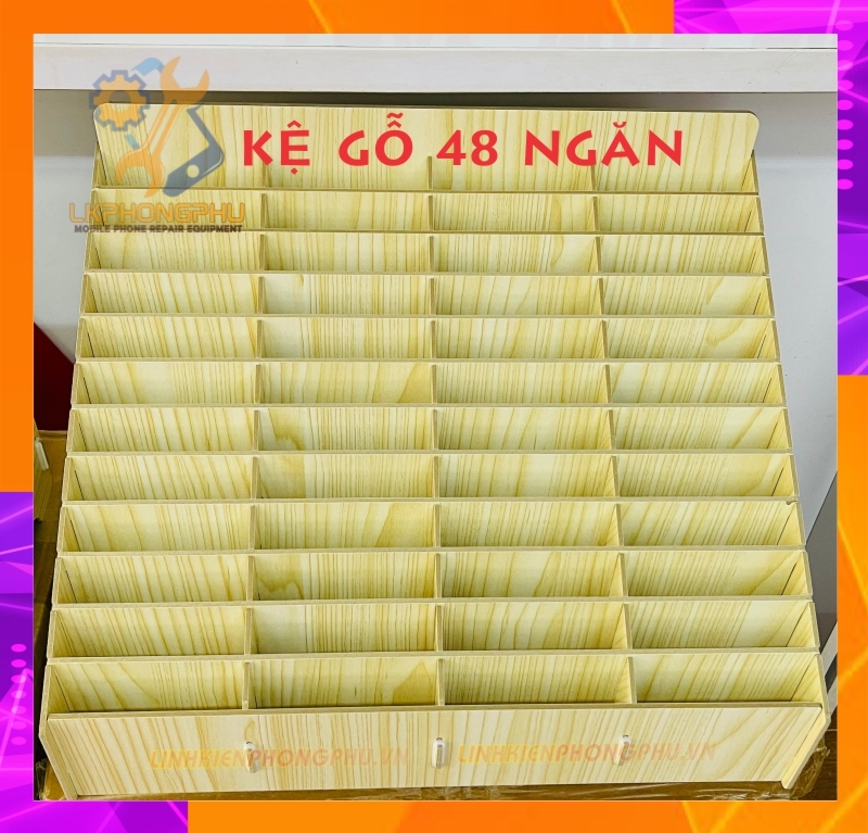 Kệ gỗ trưng màn hình 24 và 48 Ngăn