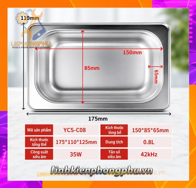 Máy Rung Siêu Âm Mini YCS C08 ( Vệ sinh main board mạch )