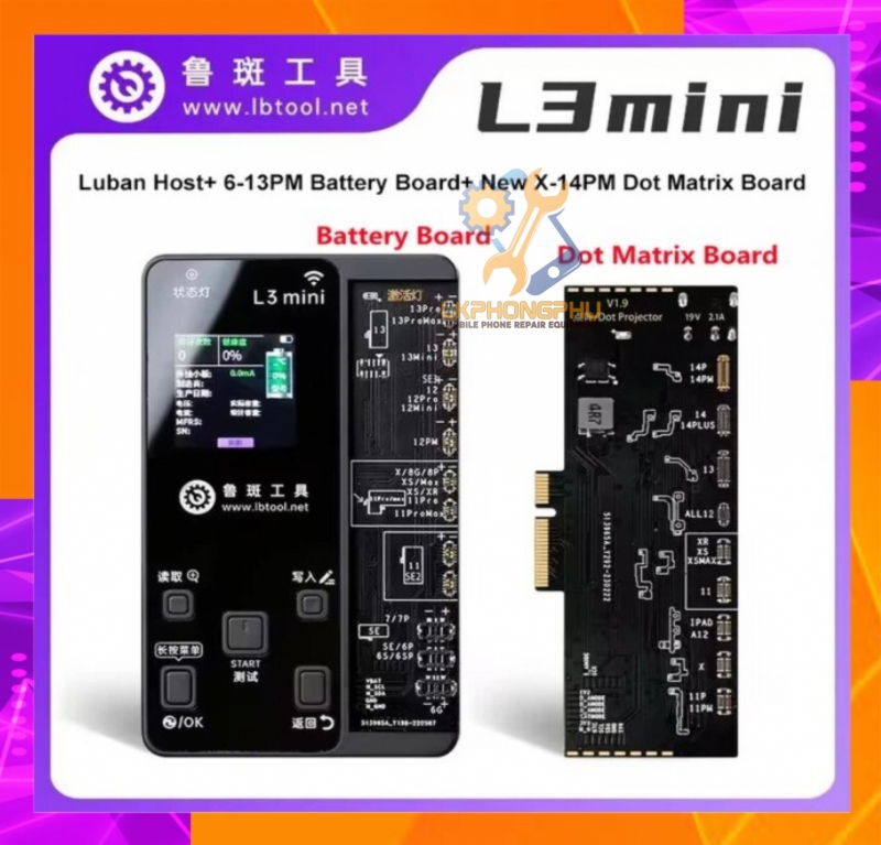 Box Luban L3mini sửa Pin, sửa Face , sửa Camera, Truetone....