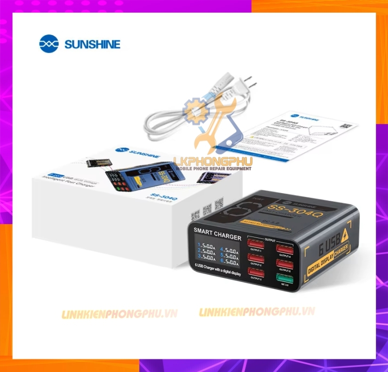Bộ Sạc USB 6 Cổng Test Dòng Sunshine SS 304Q