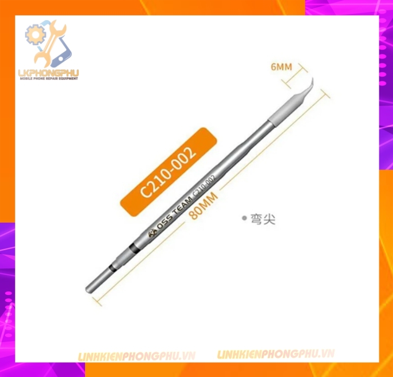 Mũi Hàn C210 OSSTEam Dùng Cho Tay Hàn JBC ( Cong - Dao - Nhọn )