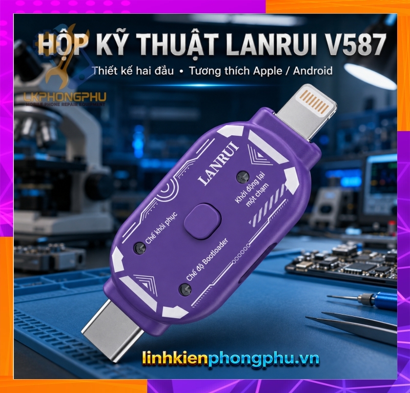 Lanrui V587 Adapter Lightning - Type C vào DFU Recovery  Apple - Android