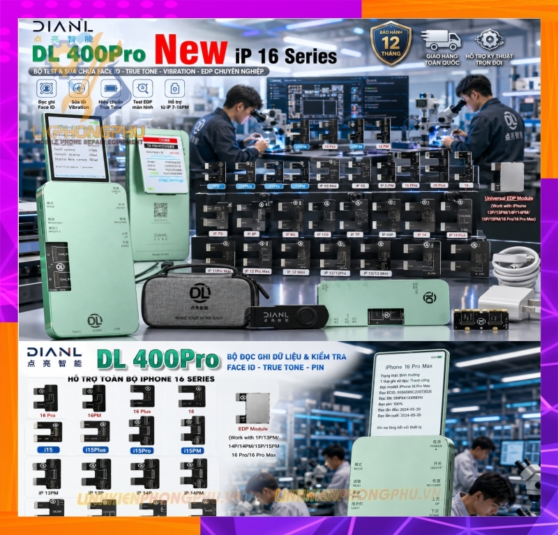 Box Test Kiểm tra Màn Hình cảm ứng DL400Pro Test Full IP 6G-16PRM vs Android (hỗ trợ test 1125 model)